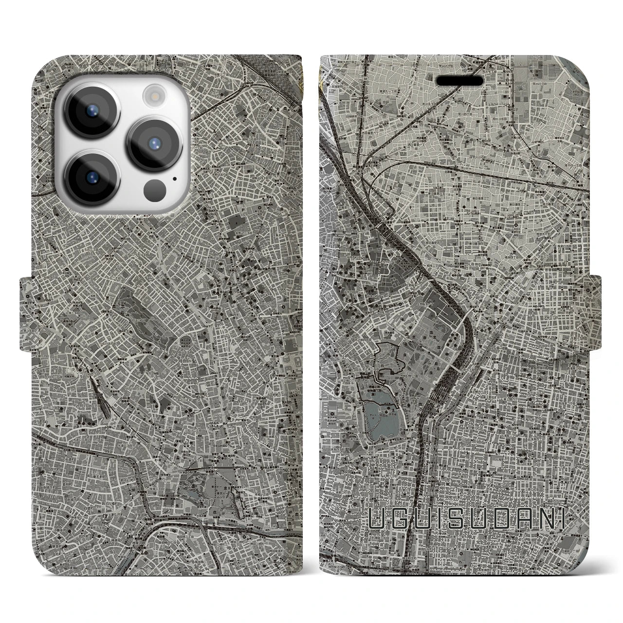 【鶯谷(東京都)】地図柄iPhoneケース(手帳タイプ)