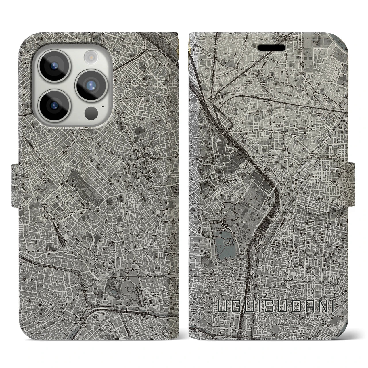 【鶯谷(東京都)】地図柄iPhoneケース(手帳タイプ)