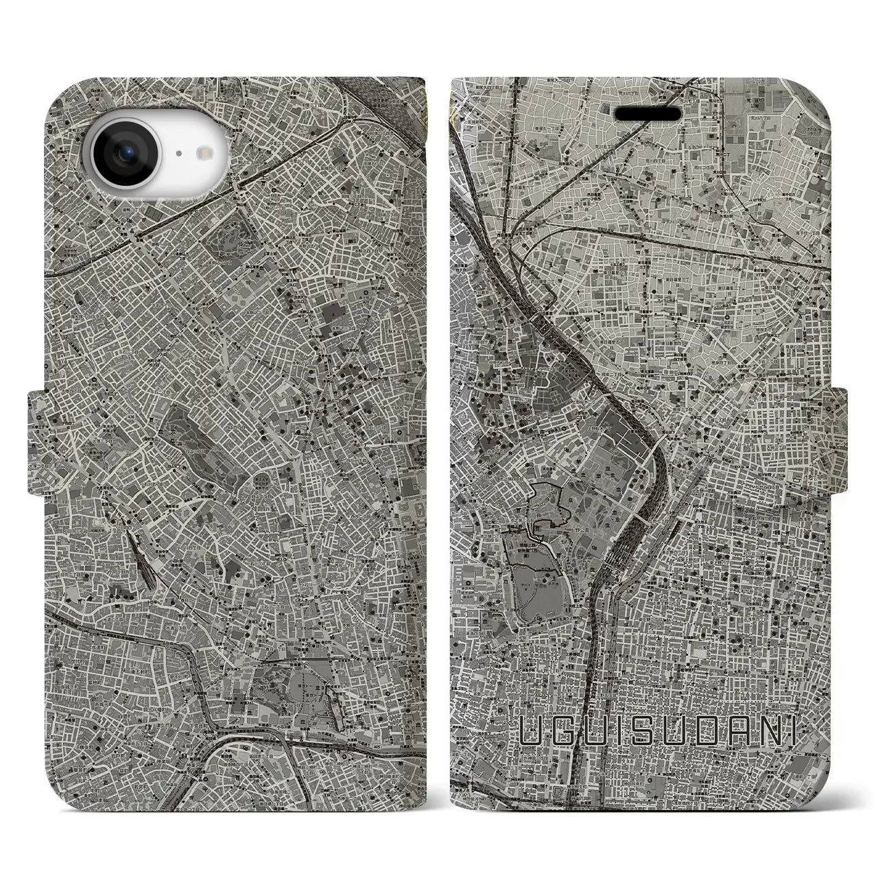 【鶯谷(東京都)】地図柄iPhoneケース(手帳タイプ)