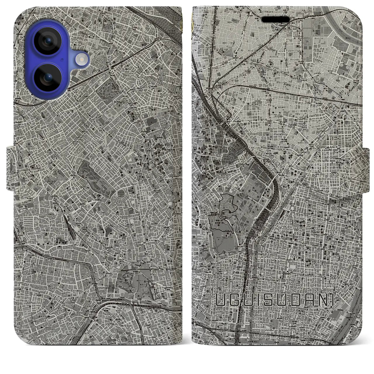 【鶯谷(東京都)】地図柄iPhoneケース(手帳タイプ)