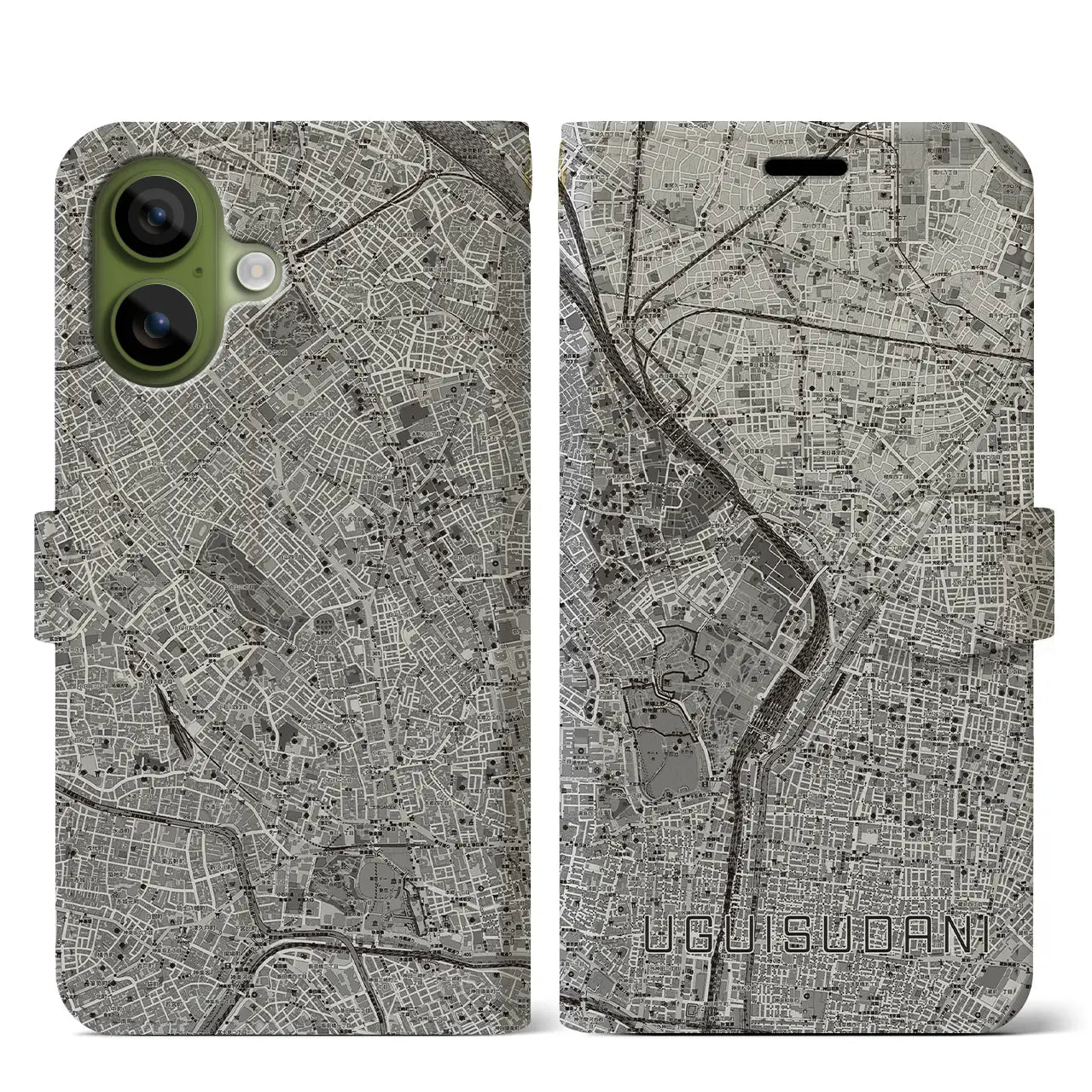 【鶯谷(東京都)】地図柄iPhoneケース(手帳タイプ)