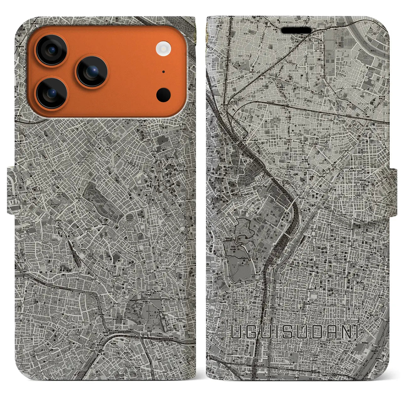 【鶯谷(東京都)】地図柄iPhoneケース(手帳タイプ)