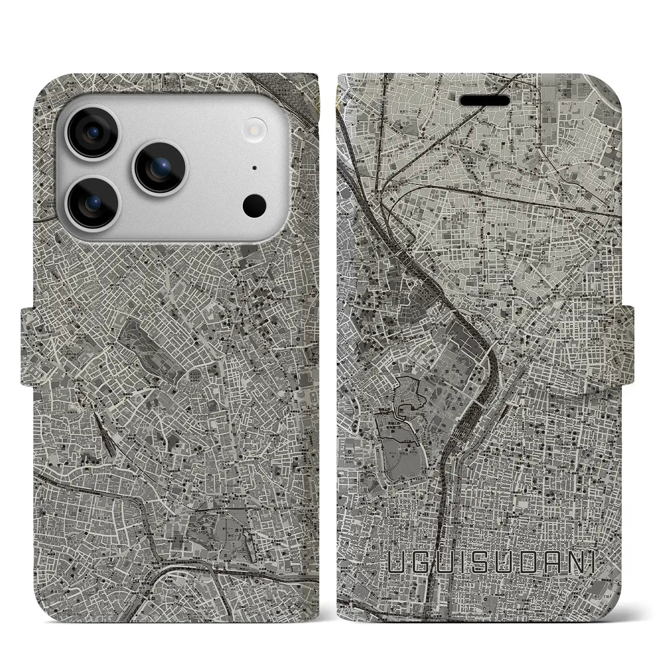 【鶯谷(東京都)】地図柄iPhoneケース(手帳タイプ)