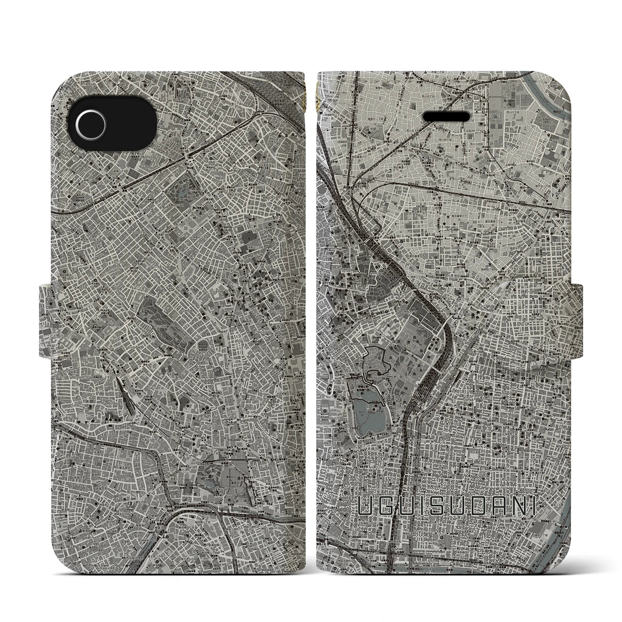 【鶯谷(東京都)】地図柄iPhoneケース(手帳タイプ)