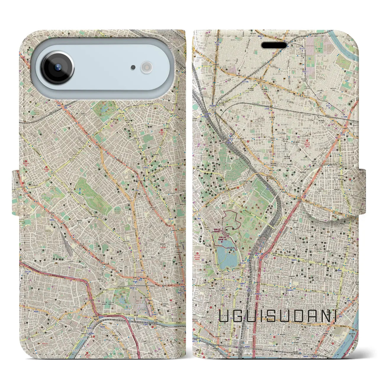 【鶯谷(東京都)】地図柄iPhoneケース(手帳タイプ)