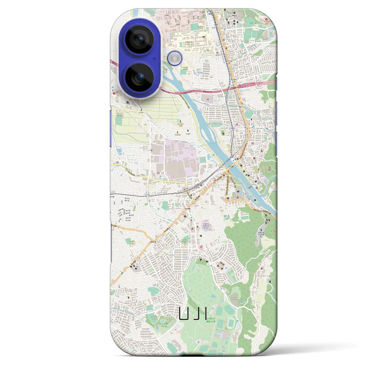 【宇治(京都府)】地図柄iPhoneケース(バックカバータイプ)ナチュラル・iPhone 16 Pro Max 用