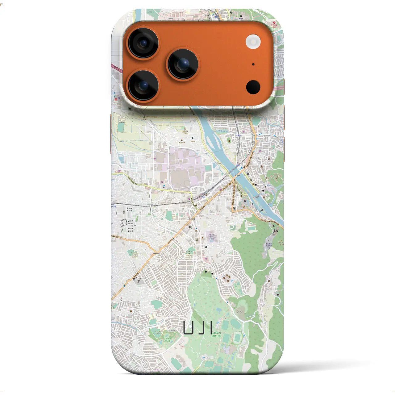 【宇治(京都府)】地図柄iPhoneケース(バックカバータイプ)ナチュラル・iPhone 17 Pro Max 用