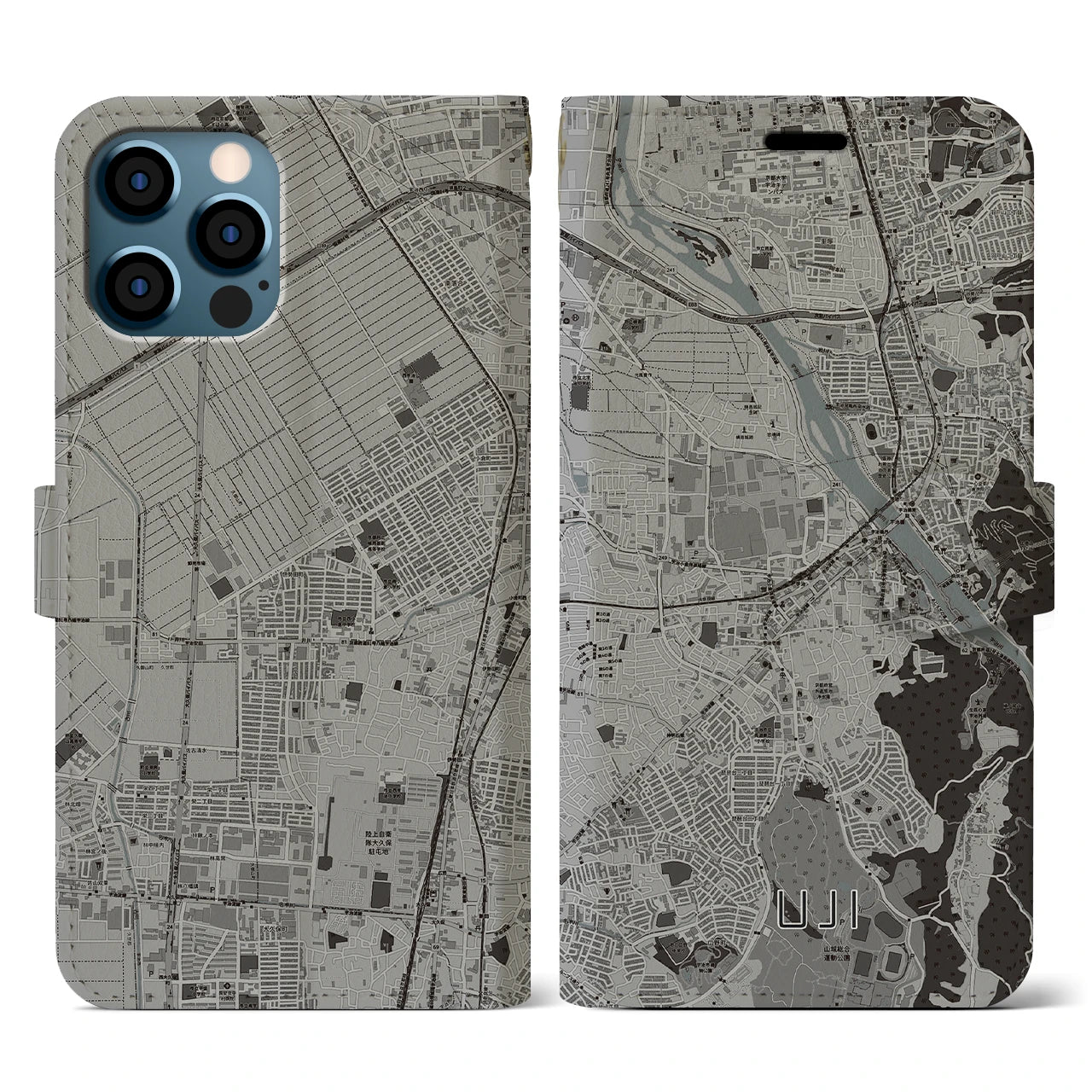 【宇治(京都府)】地図柄iPhoneケース(手帳タイプ)