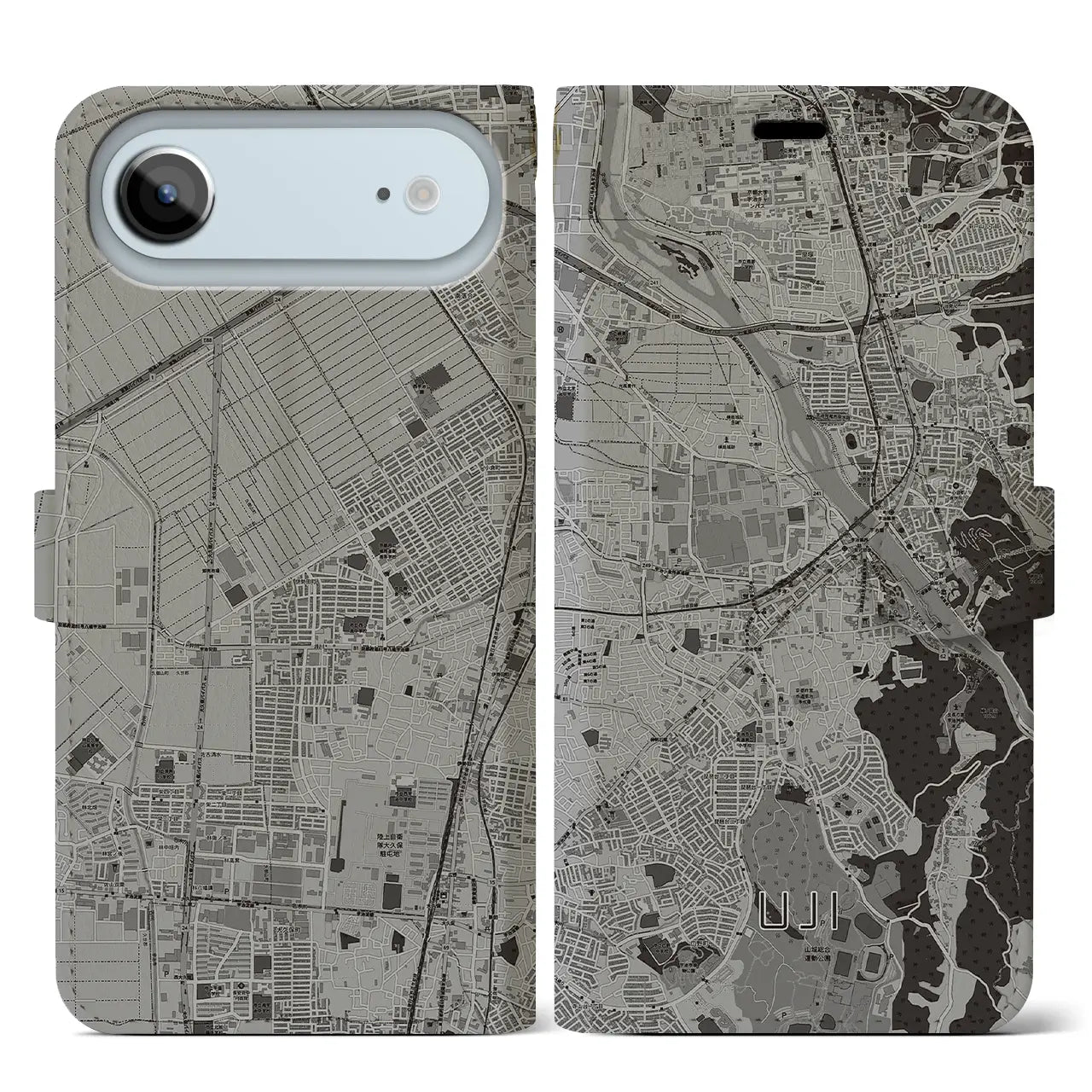 【宇治(京都府)】地図柄iPhoneケース(手帳タイプ)