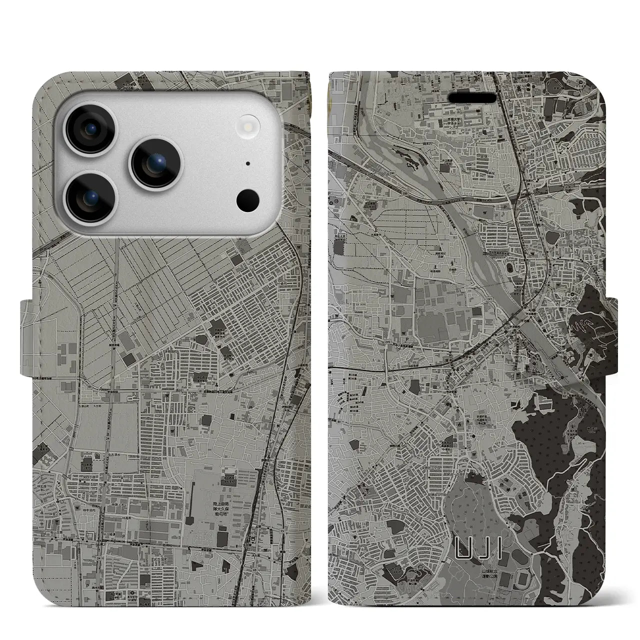 【宇治(京都府)】地図柄iPhoneケース(手帳タイプ)