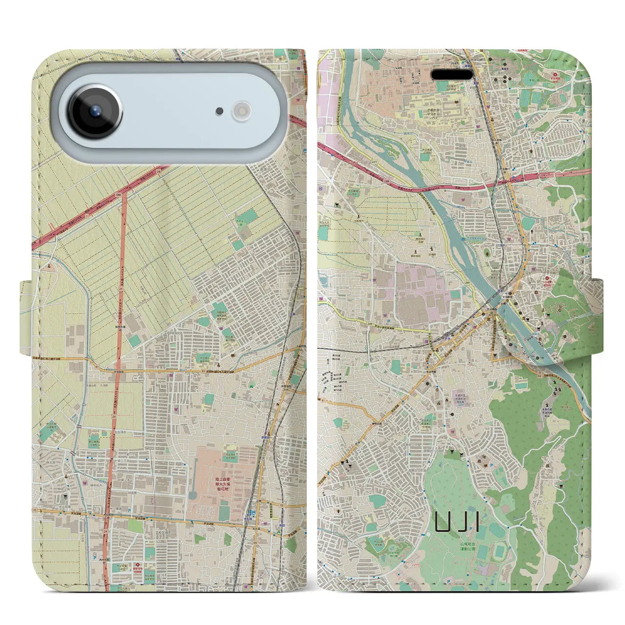 【宇治(京都府)】地図柄iPhoneケース(手帳タイプ)