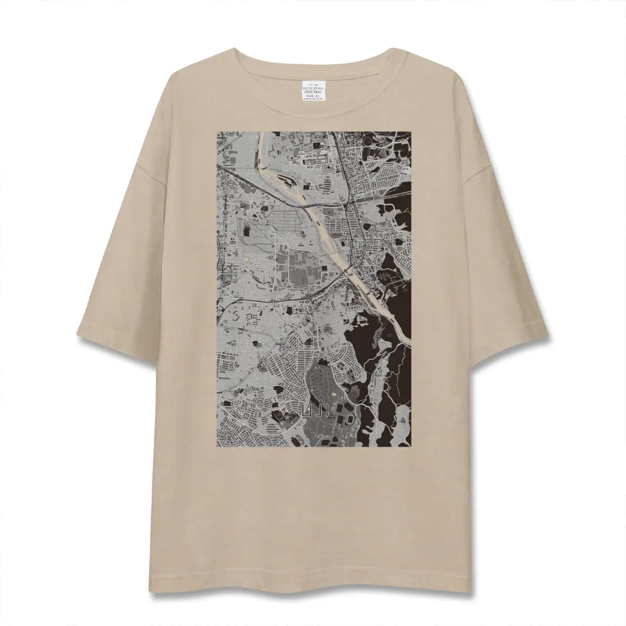 【宇治(京都府)】地図柄ビッグシルエットTシャツ