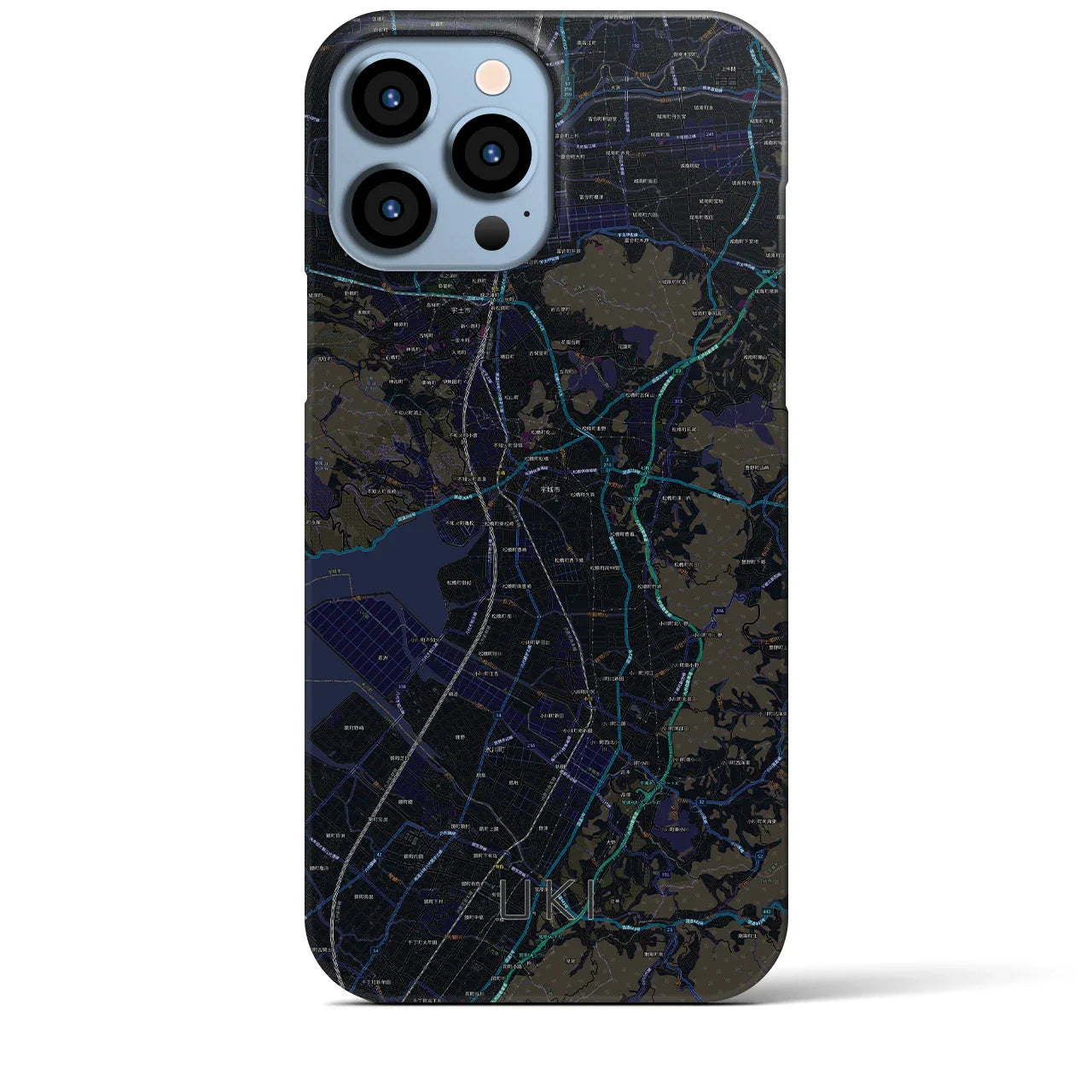 【宇城(熊本県)】地図柄iPhoneケース(バックカバータイプ)