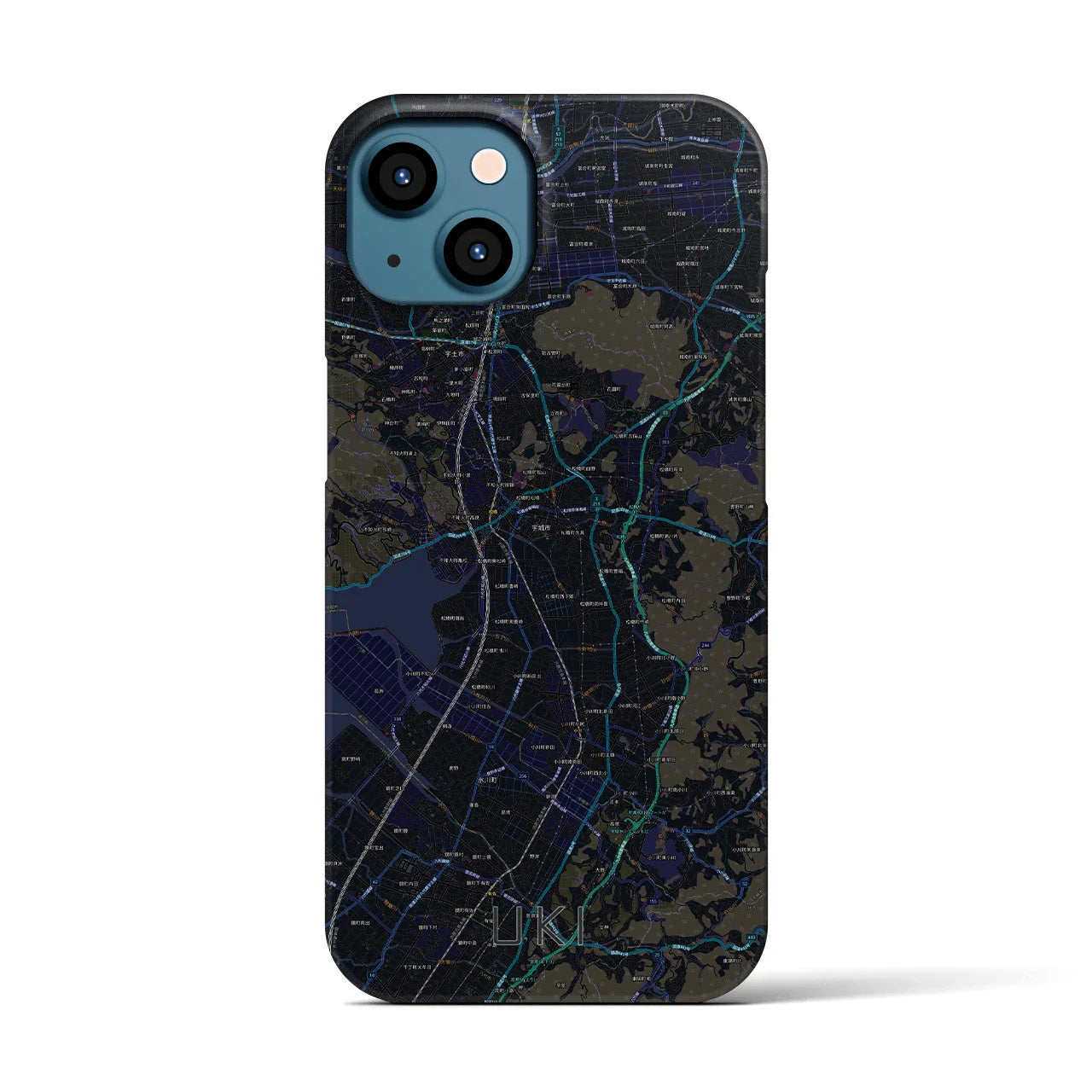 【宇城(熊本県)】地図柄iPhoneケース(バックカバータイプ)