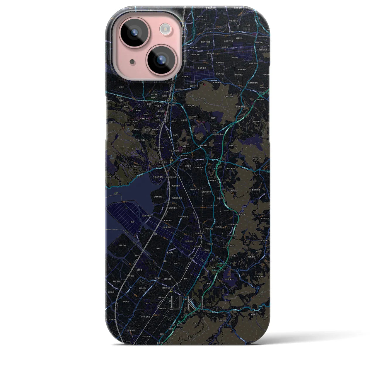 【宇城(熊本県)】地図柄iPhoneケース(バックカバータイプ)