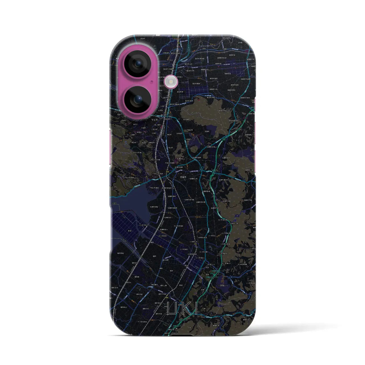 【宇城(熊本県)】地図柄iPhoneケース(バックカバータイプ)