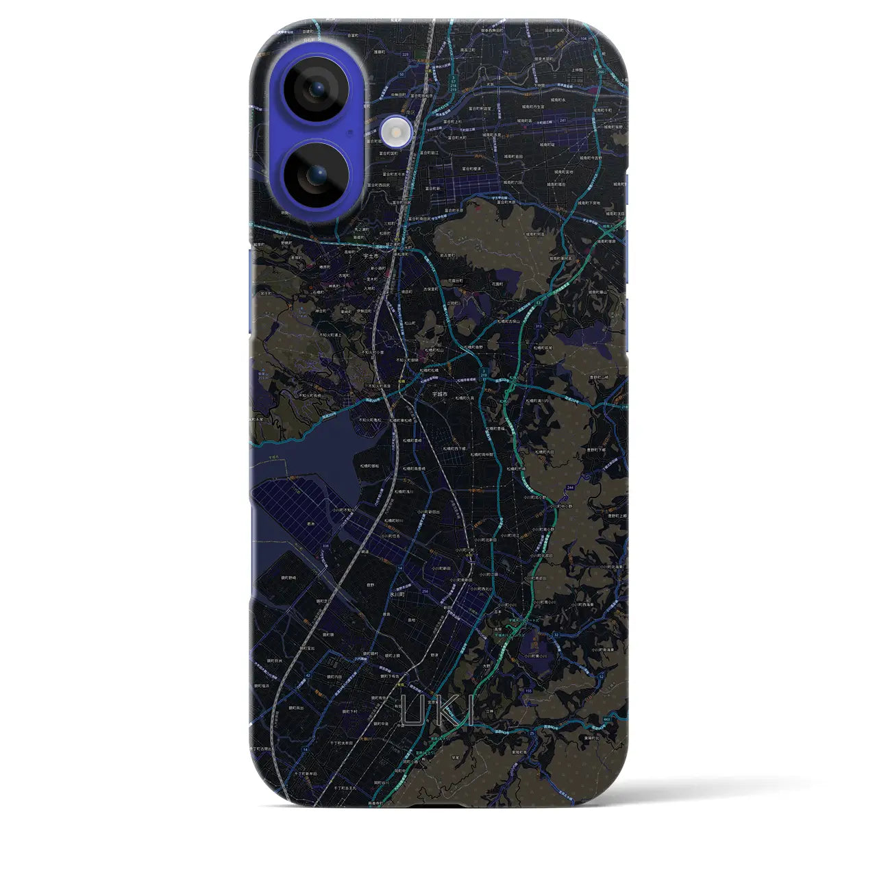 【宇城(熊本県)】地図柄iPhoneケース(バックカバータイプ)