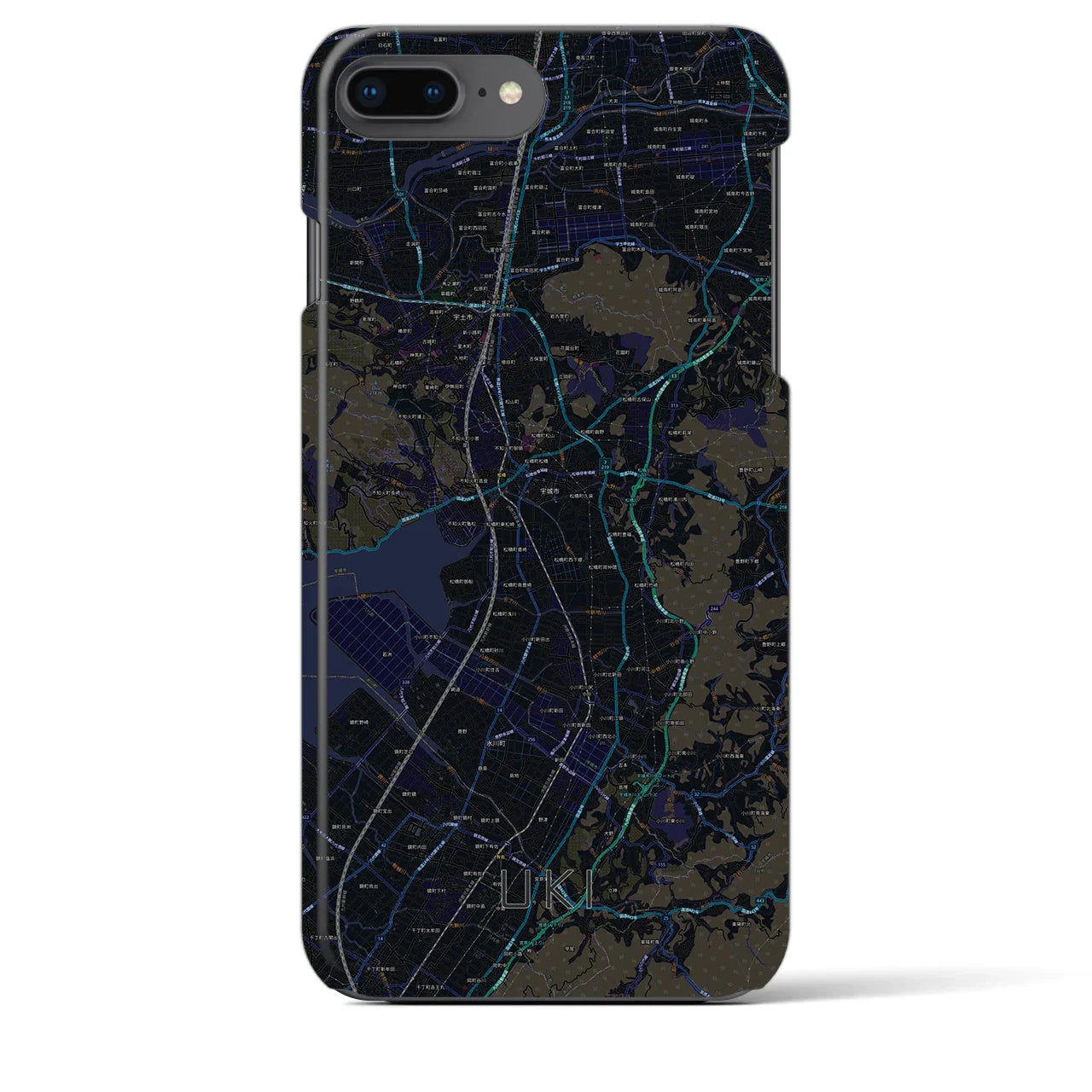 【宇城(熊本県)】地図柄iPhoneケース(バックカバータイプ)