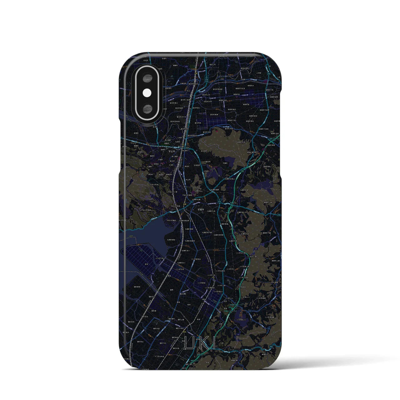 【宇城(熊本県)】地図柄iPhoneケース(バックカバータイプ)