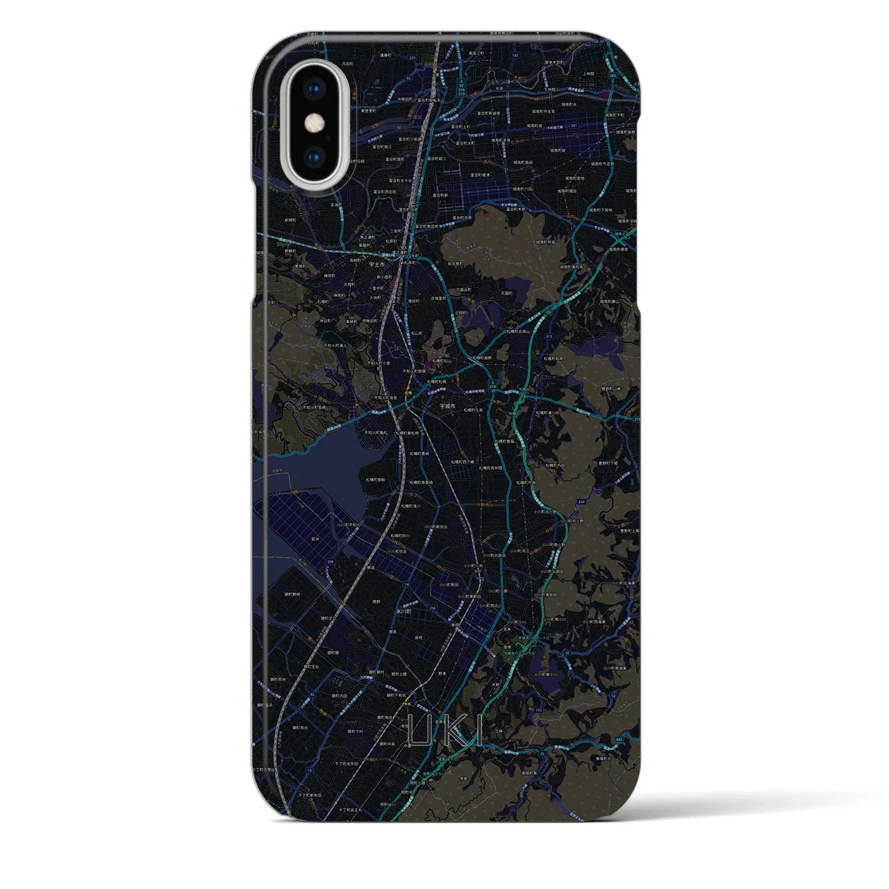 【宇城(熊本県)】地図柄iPhoneケース(バックカバータイプ)