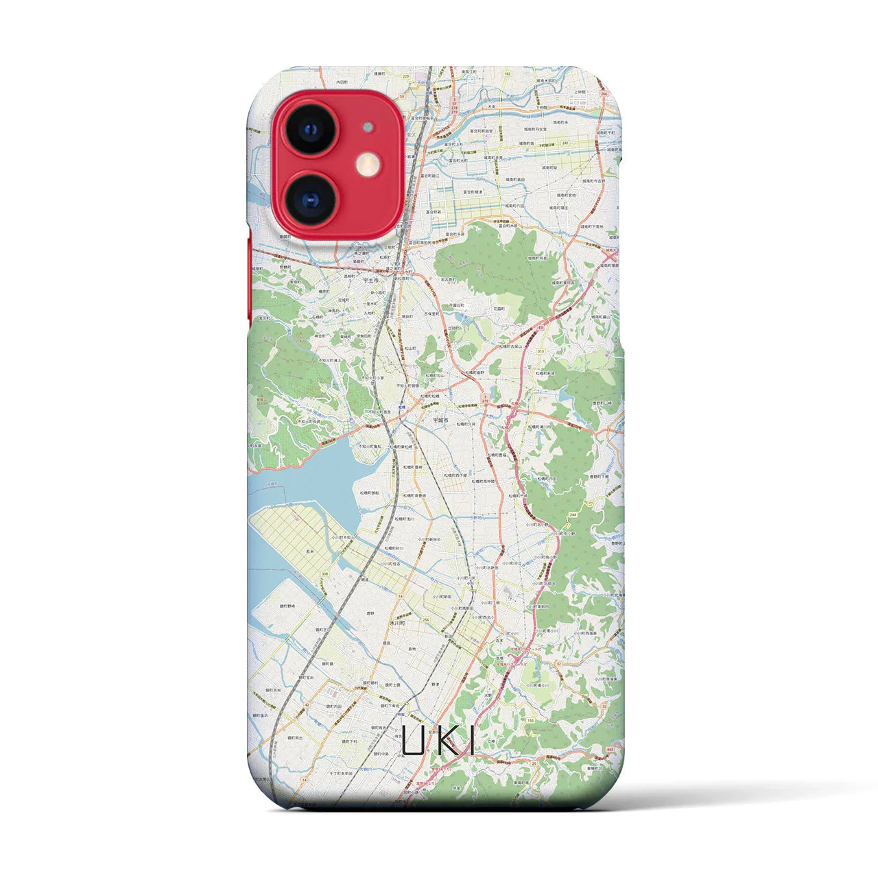 【宇城(熊本県)】地図柄iPhoneケース(バックカバータイプ)