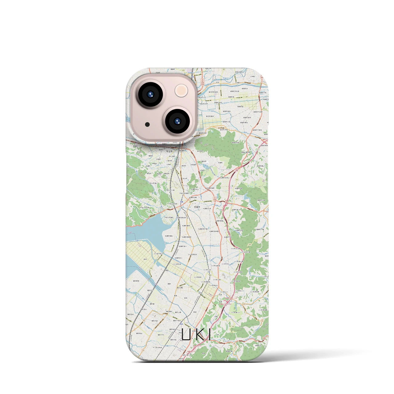 【宇城(熊本県)】地図柄iPhoneケース(バックカバータイプ)