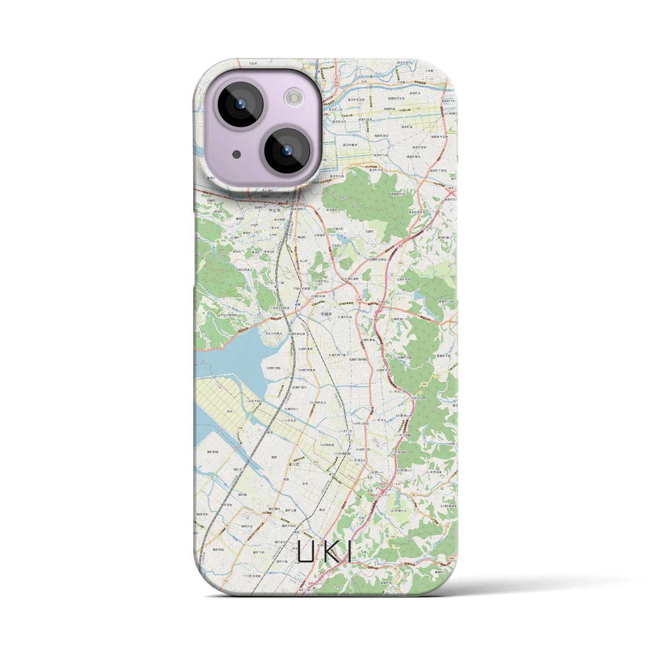 【宇城(熊本県)】地図柄iPhoneケース(バックカバータイプ)