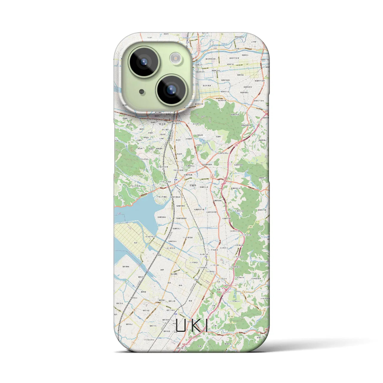 【宇城(熊本県)】地図柄iPhoneケース(バックカバータイプ)