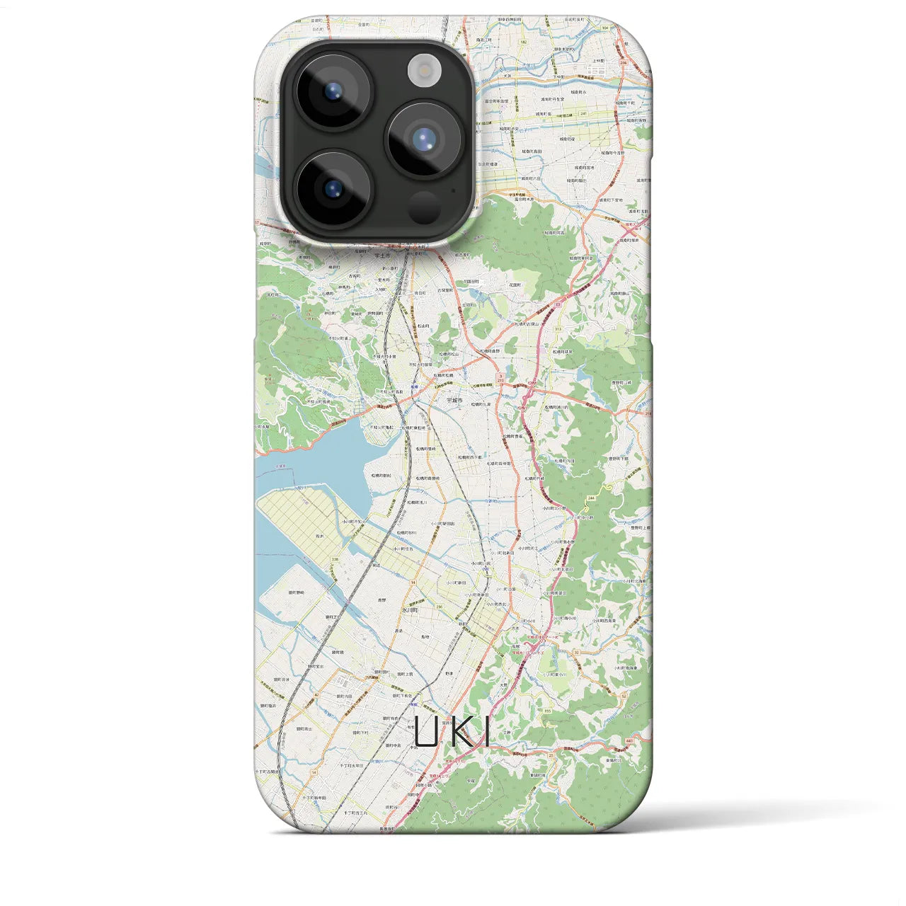 【宇城(熊本県)】地図柄iPhoneケース(バックカバータイプ)