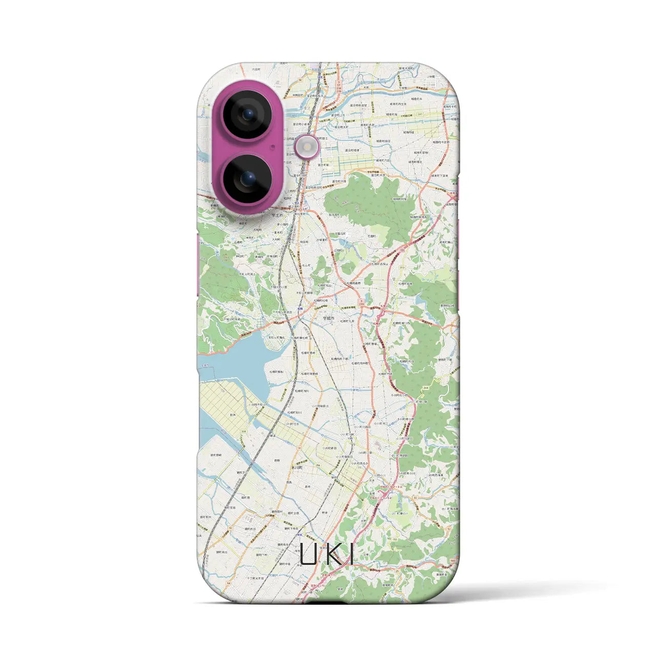 【宇城(熊本県)】地図柄iPhoneケース(バックカバータイプ)