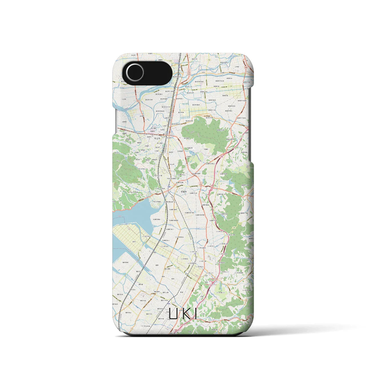 【宇城(熊本県)】地図柄iPhoneケース(バックカバータイプ)