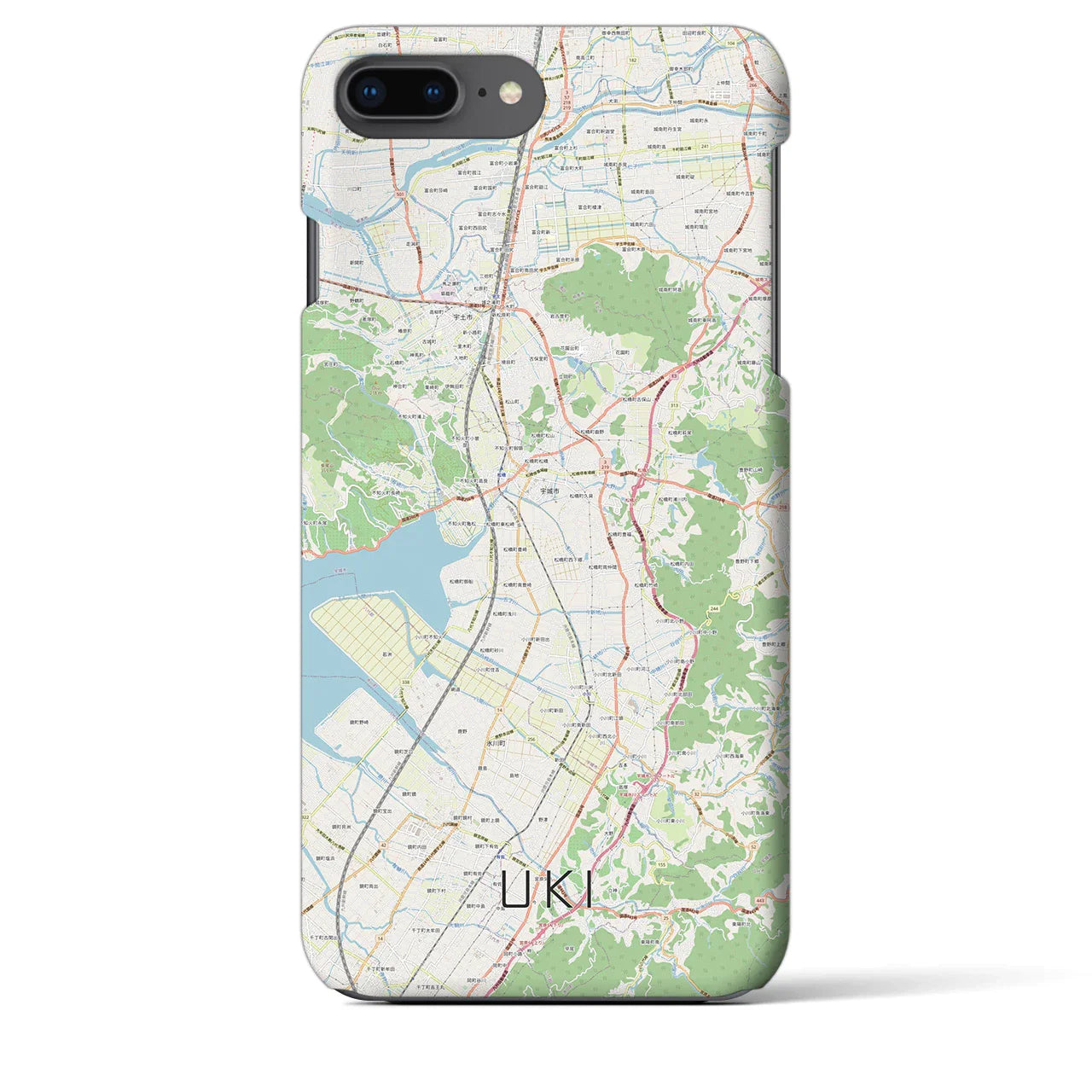 【宇城(熊本県)】地図柄iPhoneケース(バックカバータイプ)
