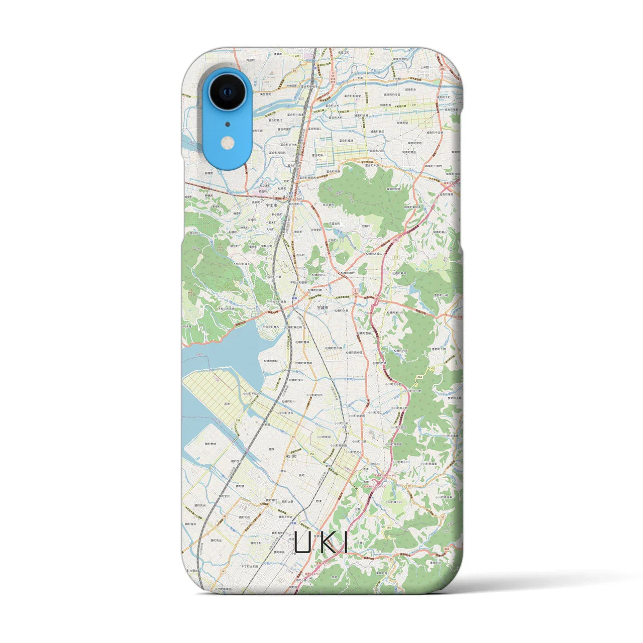 【宇城(熊本県)】地図柄iPhoneケース(バックカバータイプ)