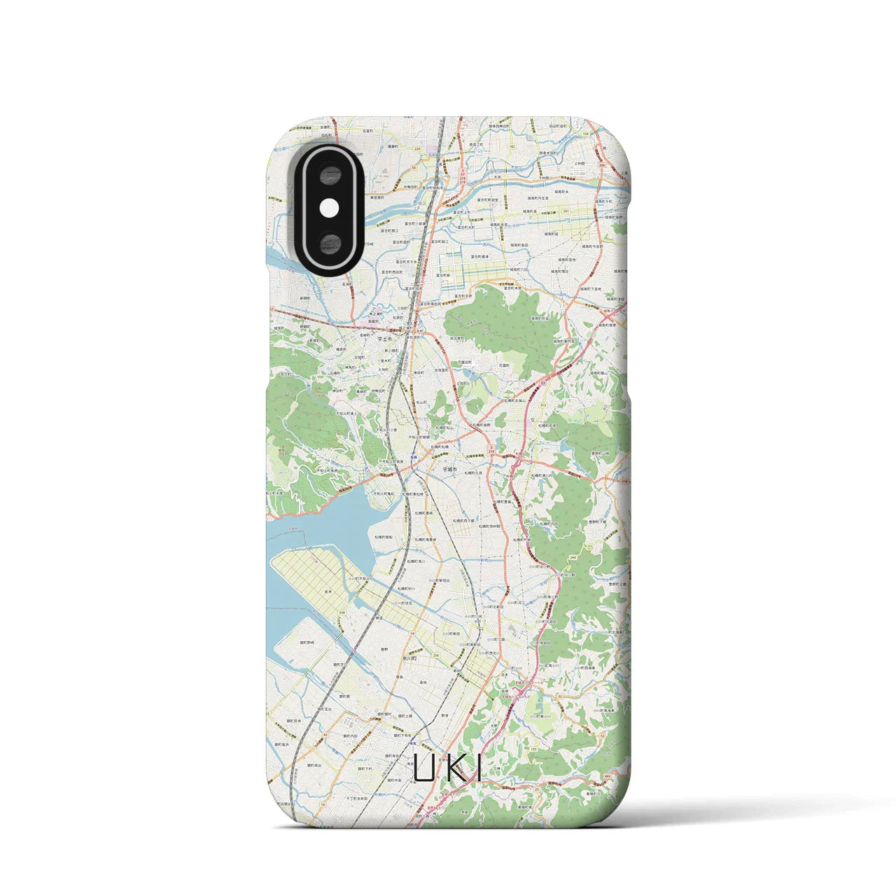 【宇城(熊本県)】地図柄iPhoneケース(バックカバータイプ)