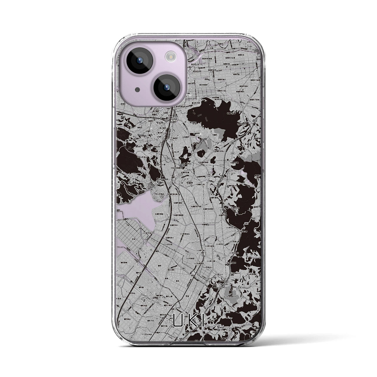 【宇城(熊本県)】地図柄iPhoneケース(クリアタイプ)