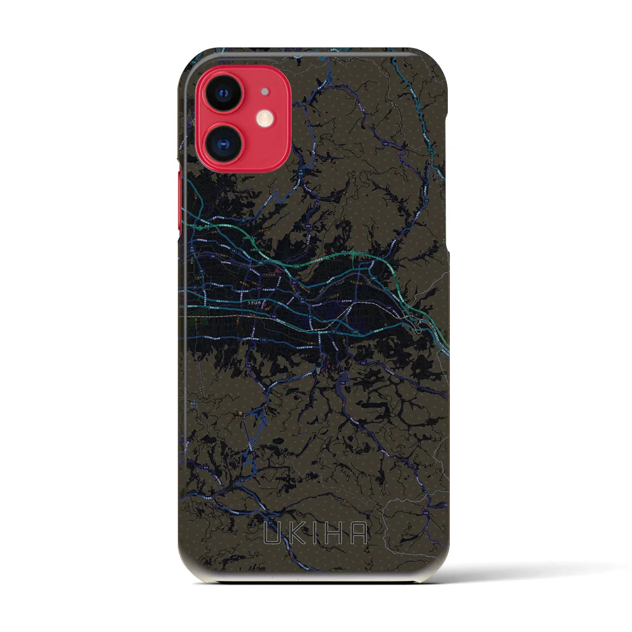 【うきは(福岡県)】地図柄iPhoneケース(バックカバータイプ)