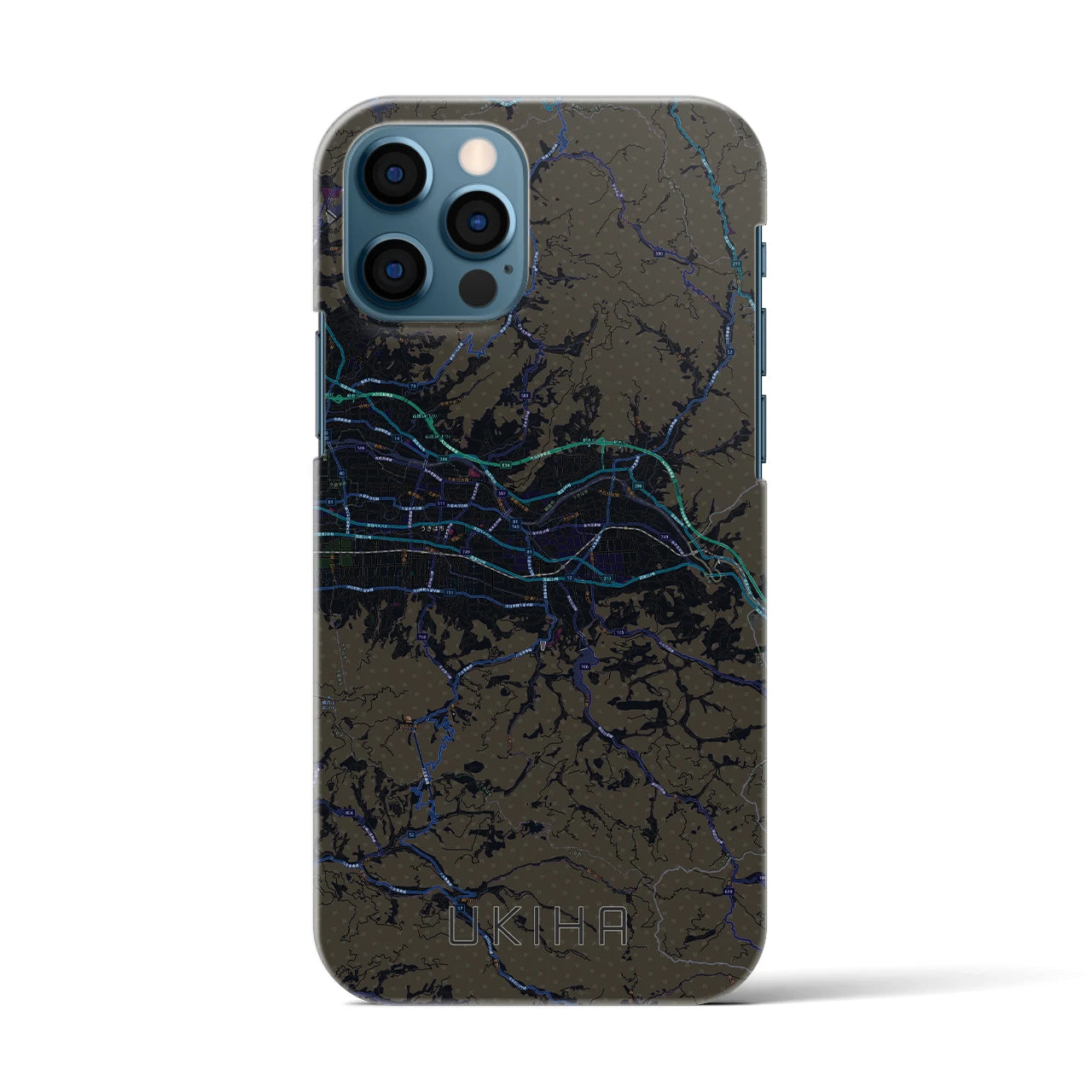 【うきは(福岡県)】地図柄iPhoneケース(バックカバータイプ)