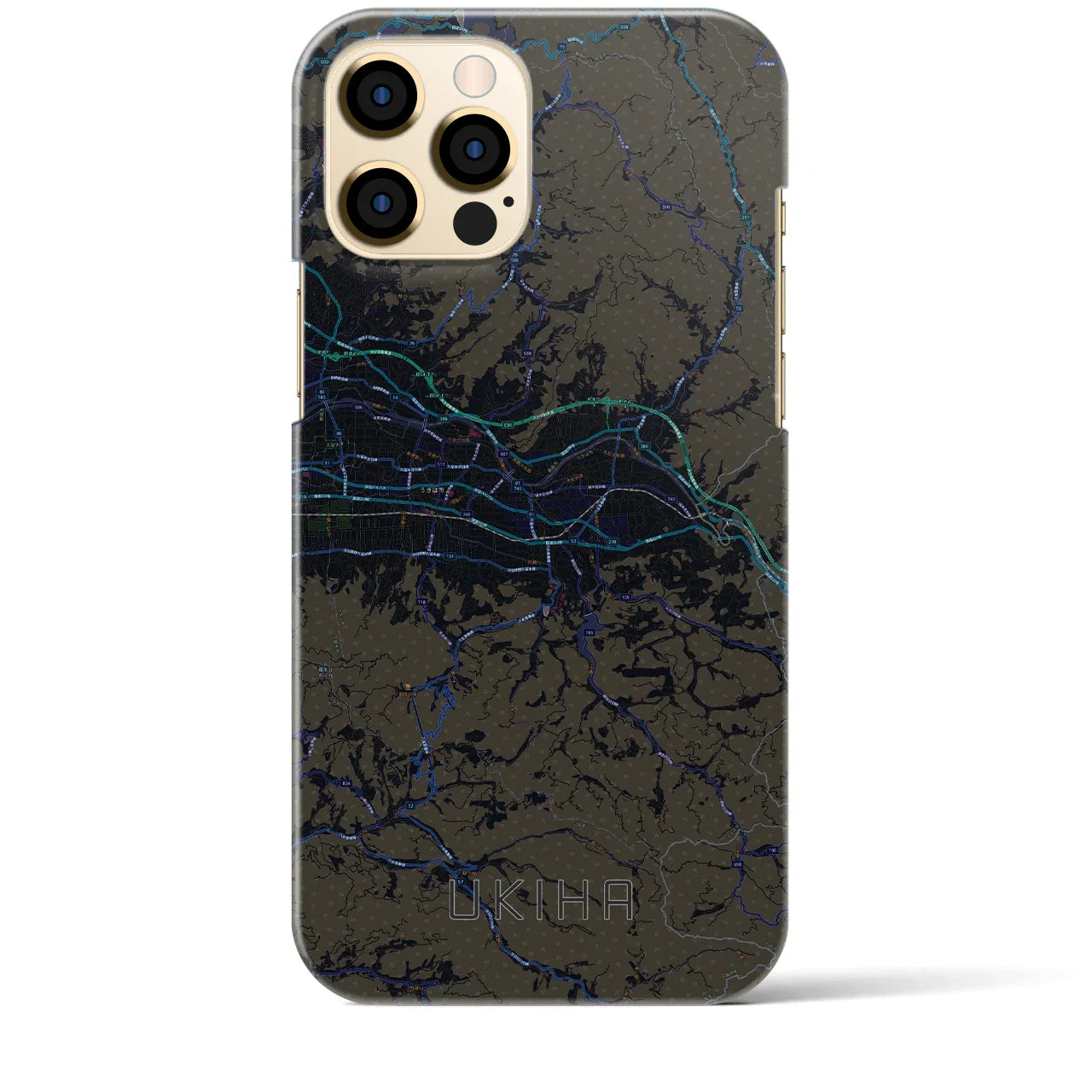 【うきは(福岡県)】地図柄iPhoneケース(バックカバータイプ)