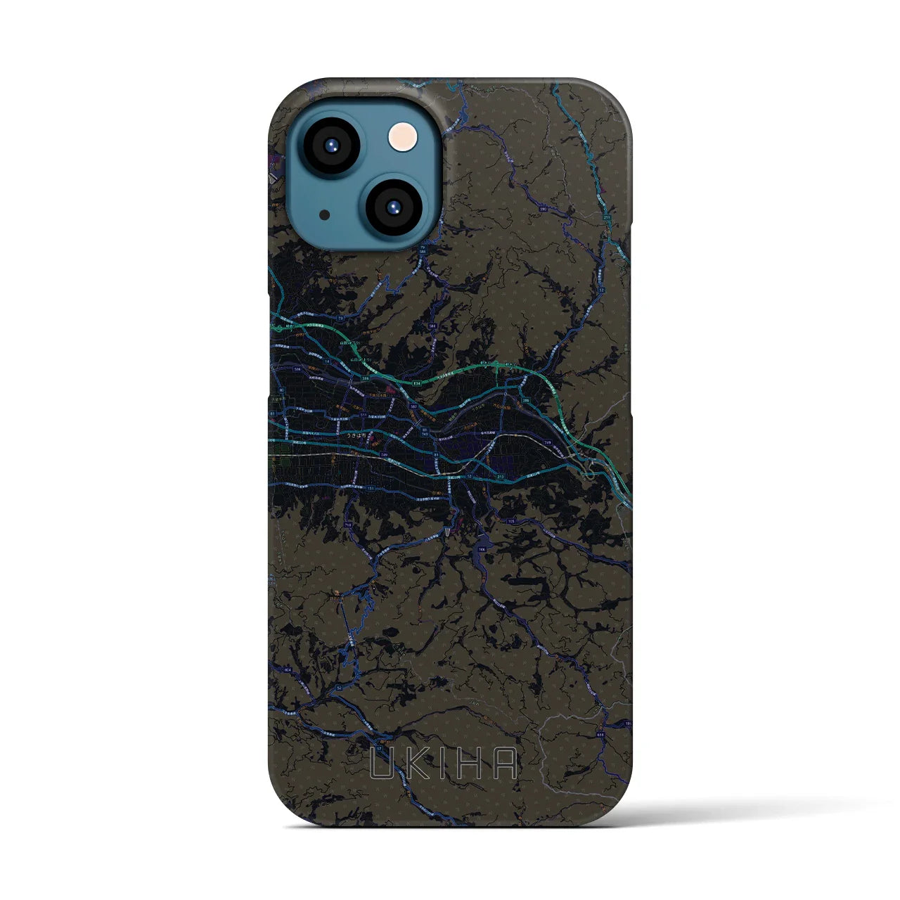 【うきは(福岡県)】地図柄iPhoneケース(バックカバータイプ)