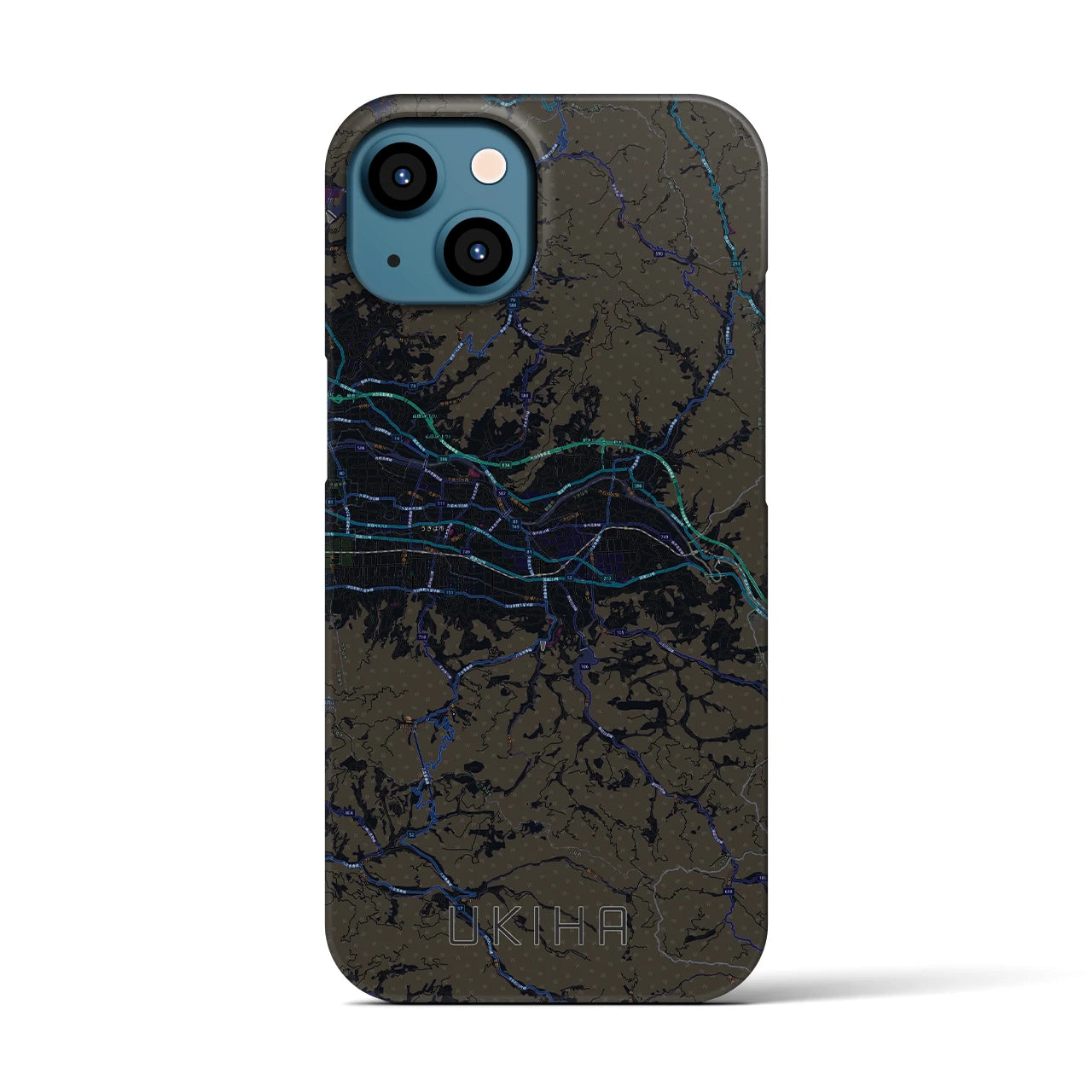 【うきは(福岡県)】地図柄iPhoneケース(バックカバータイプ)