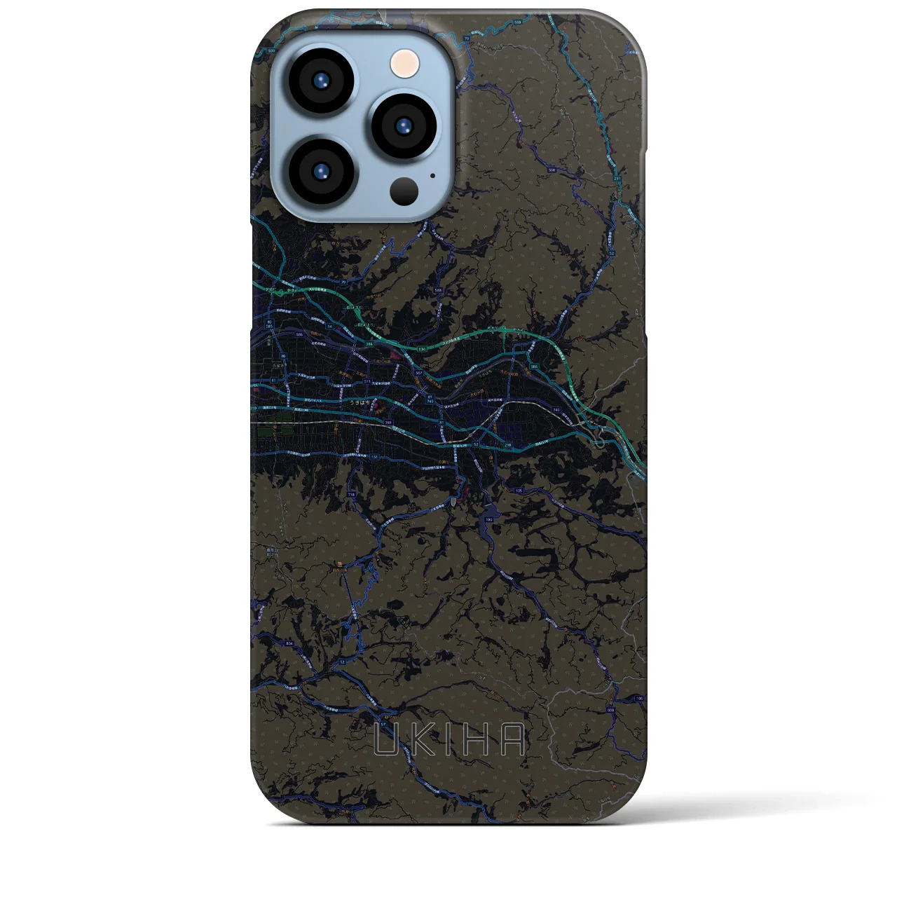 【うきは(福岡県)】地図柄iPhoneケース(バックカバータイプ)