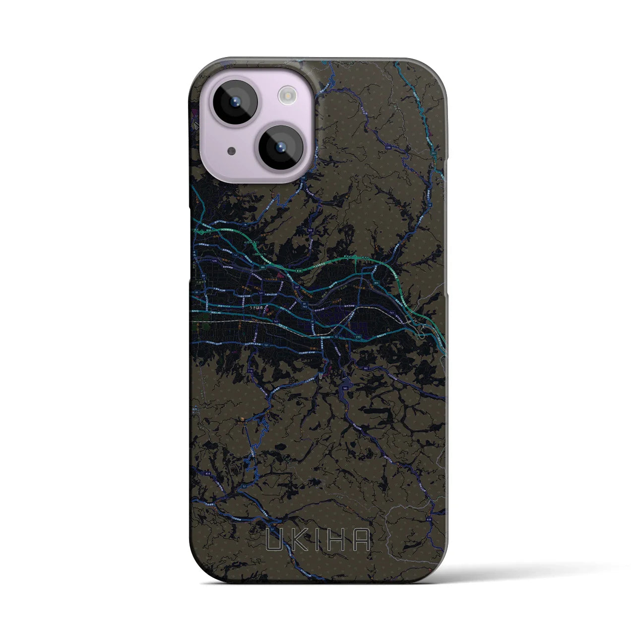 【うきは(福岡県)】地図柄iPhoneケース(バックカバータイプ)