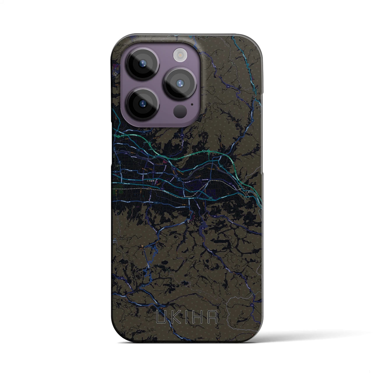 【うきは(福岡県)】地図柄iPhoneケース(バックカバータイプ)