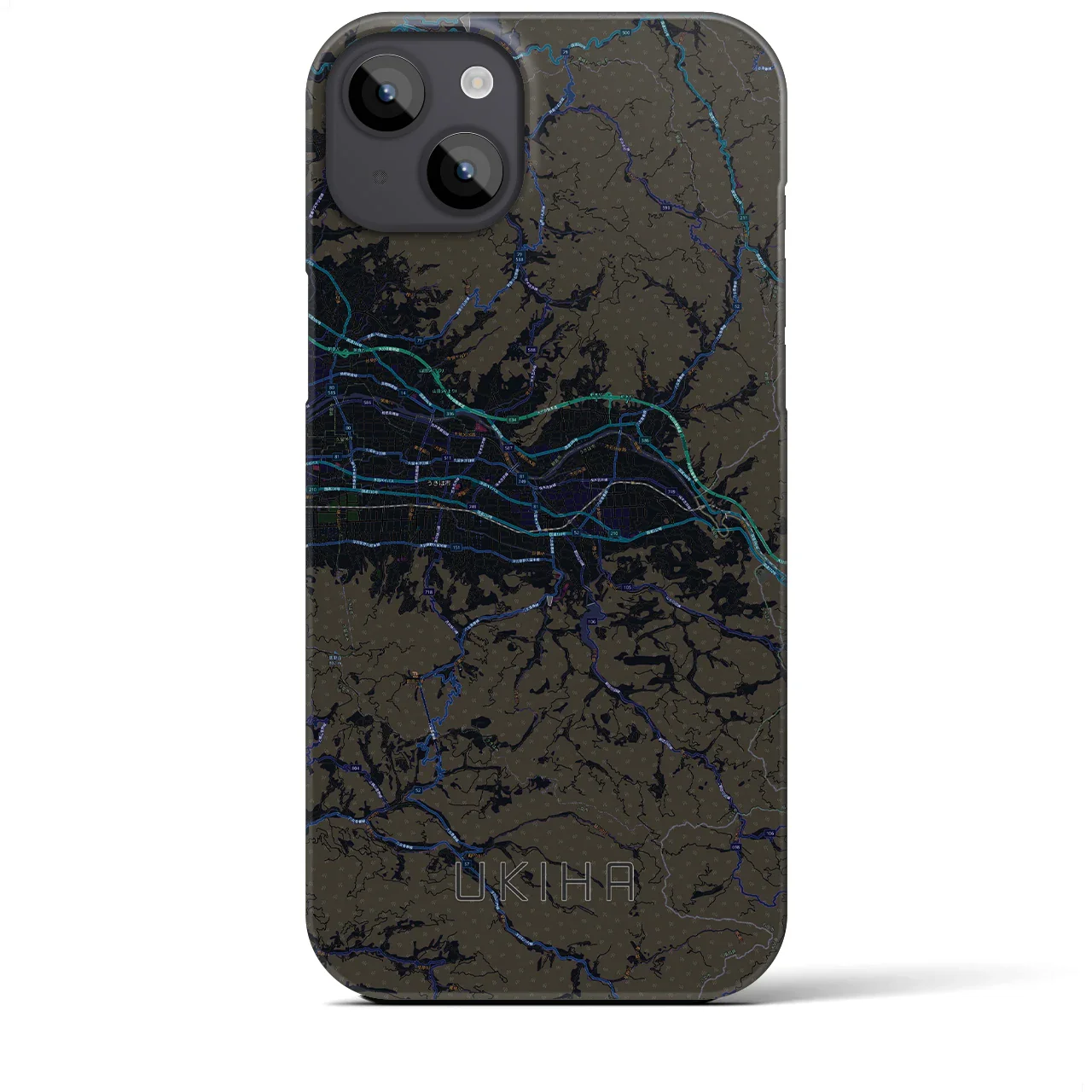 【うきは(福岡県)】地図柄iPhoneケース(バックカバータイプ)