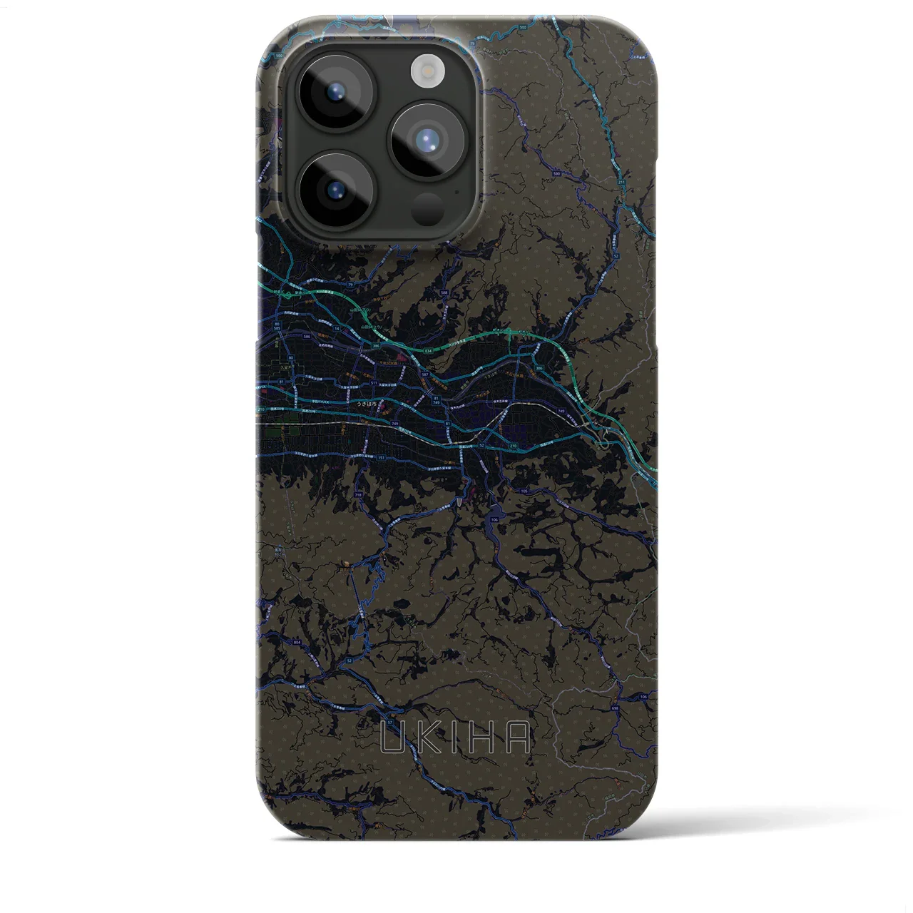 【うきは(福岡県)】地図柄iPhoneケース(バックカバータイプ)