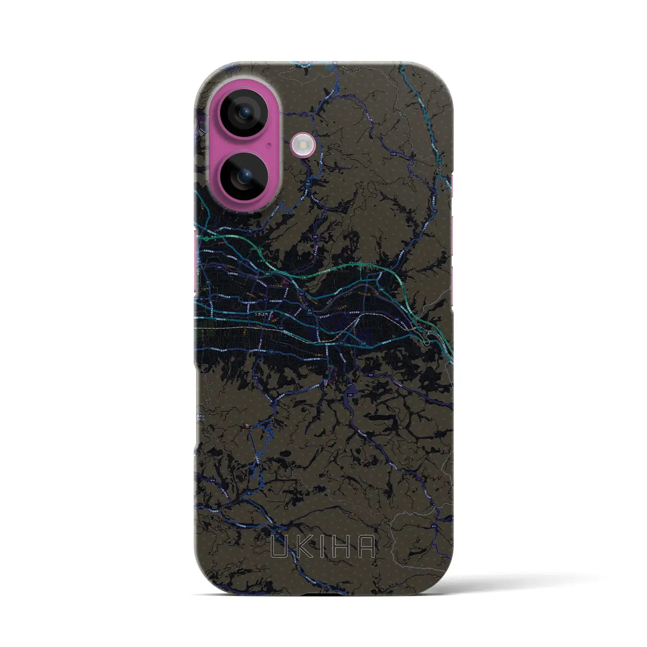 【うきは(福岡県)】地図柄iPhoneケース(バックカバータイプ)