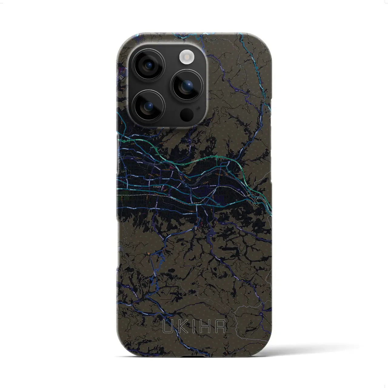 【うきは(福岡県)】地図柄iPhoneケース(バックカバータイプ)