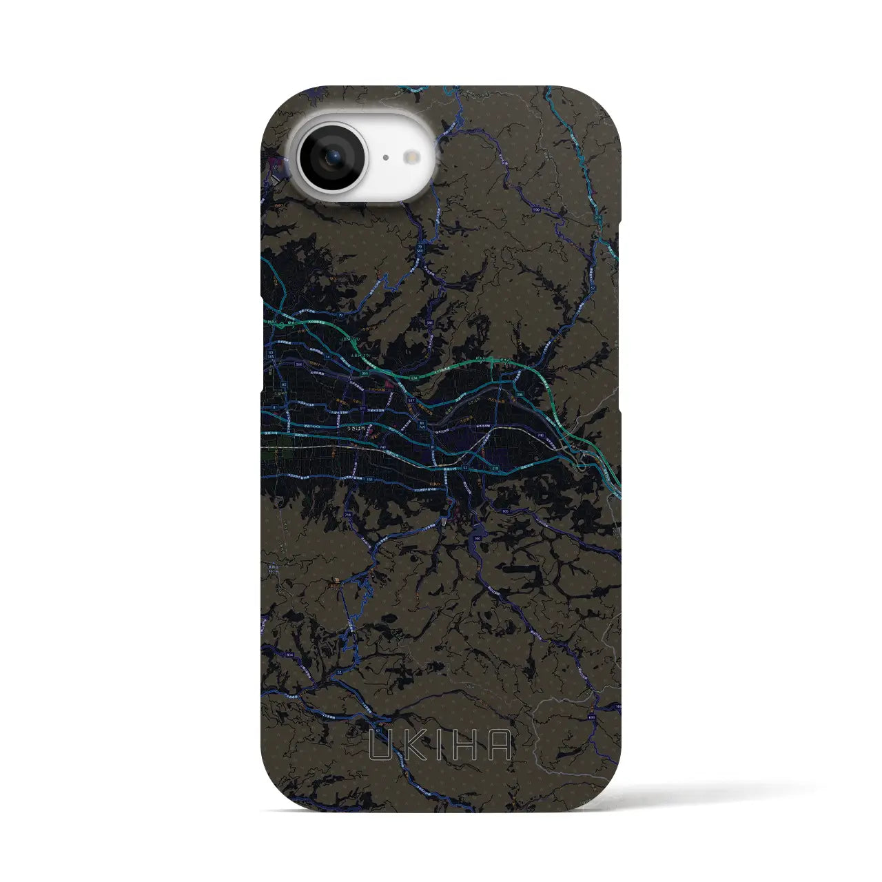 【うきは(福岡県)】地図柄iPhoneケース(バックカバータイプ)