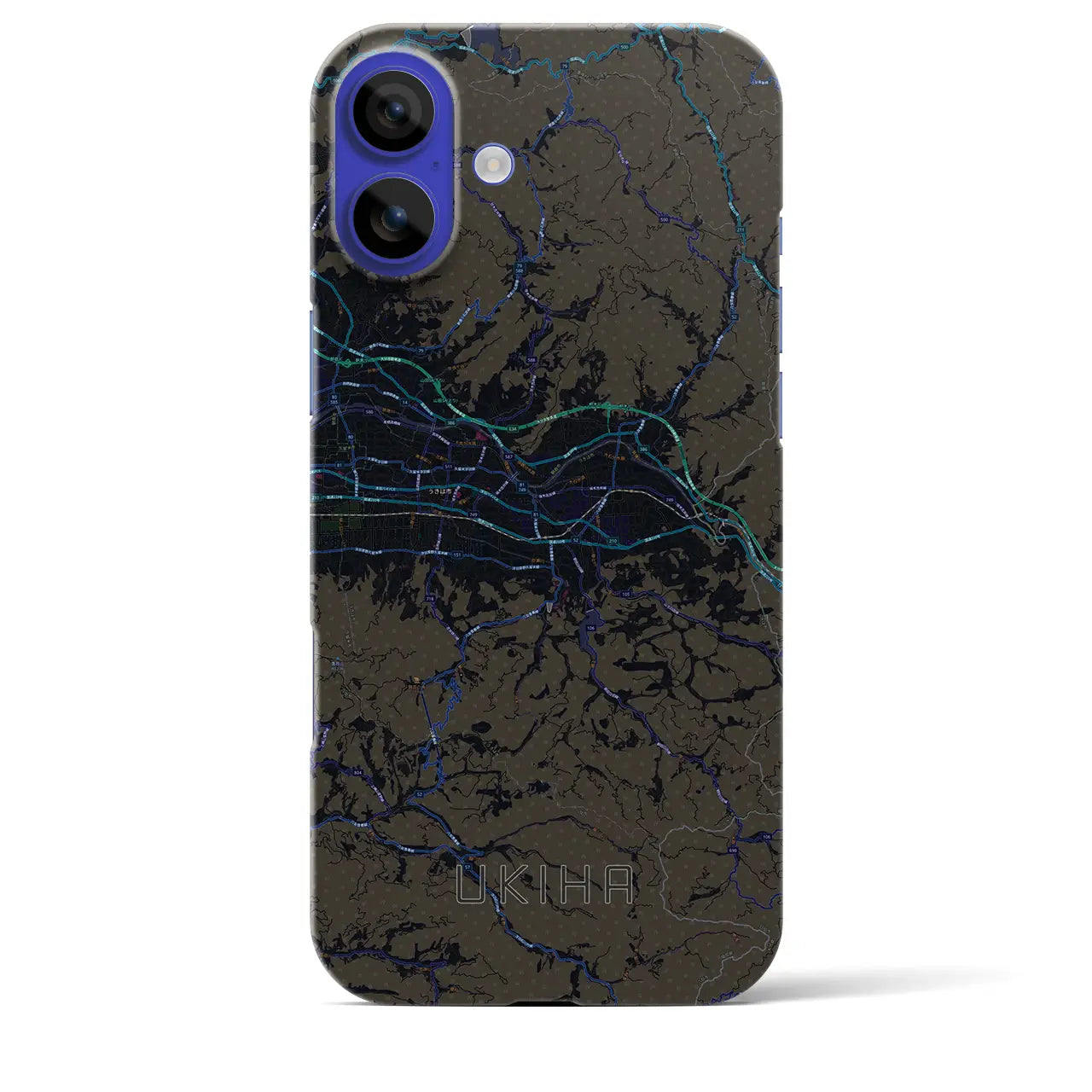 【うきは(福岡県)】地図柄iPhoneケース(バックカバータイプ)