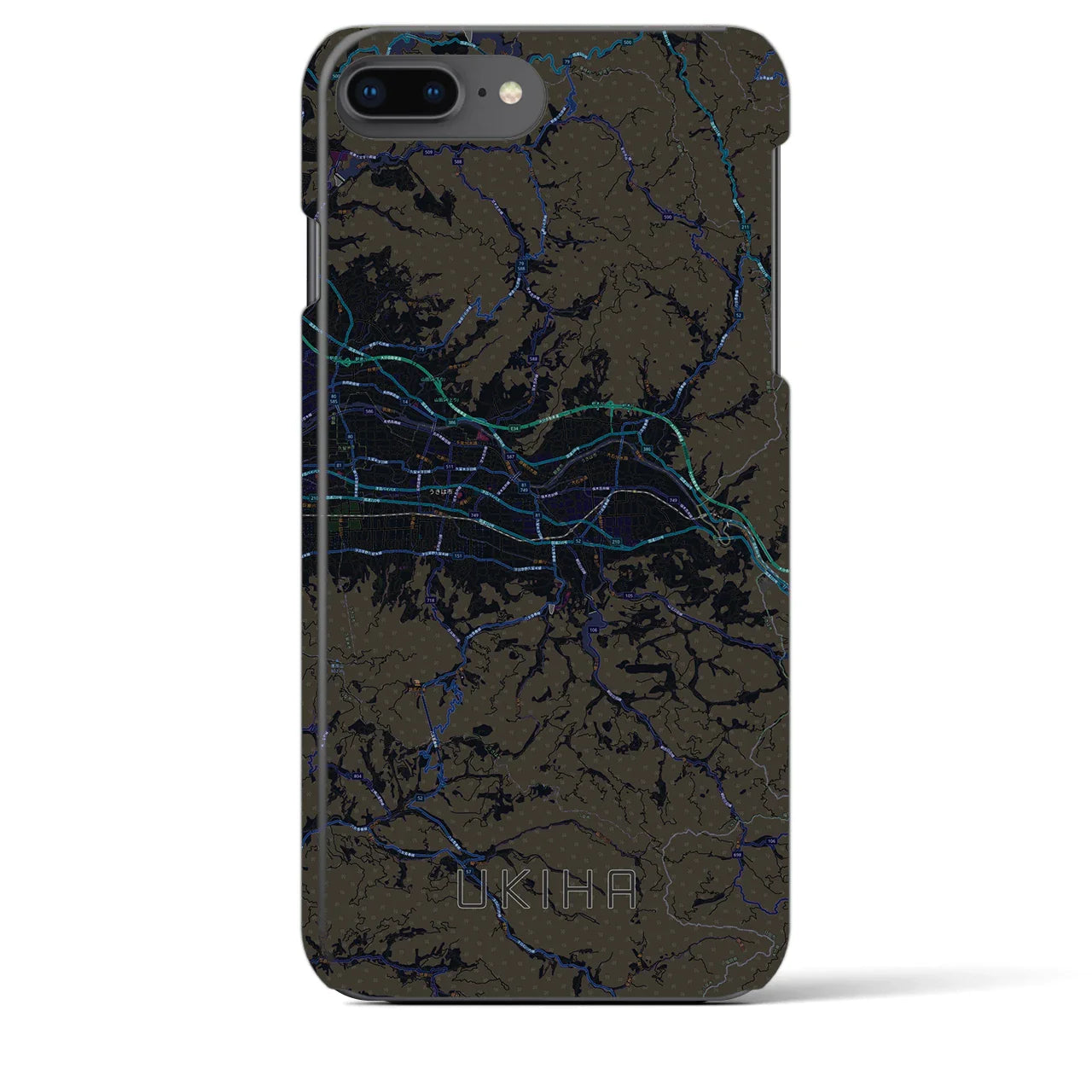【うきは(福岡県)】地図柄iPhoneケース(バックカバータイプ)